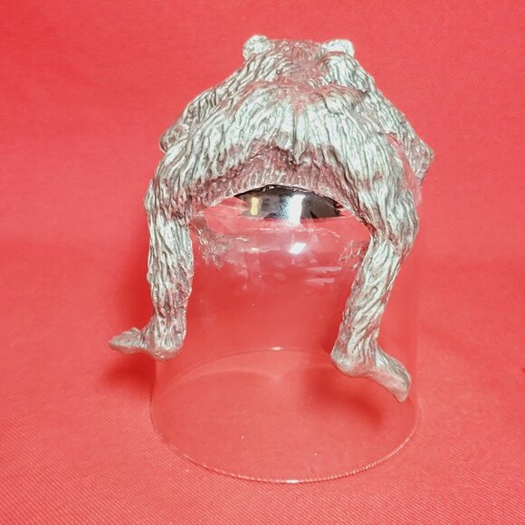 Vintage Frankli Wild Pewter Monkey Base Clear Tumbler Whiskey Glass - Picture 7 of 14